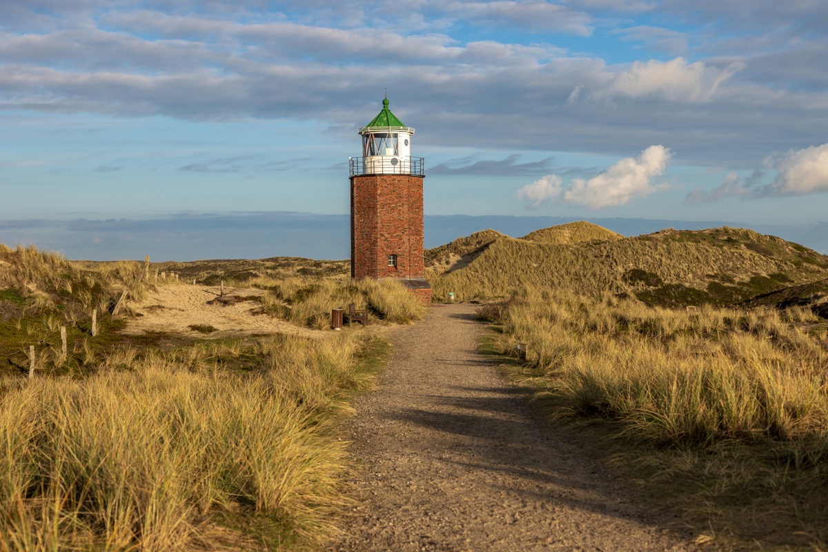 Dünenlandschaft mit Quermarkenfeuer auf Sylt